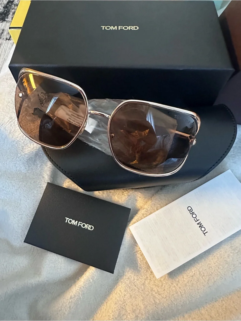 Tom Ford Women's Rose Goldie Frame Brown Lens Sunglasses - Tortoise Temples